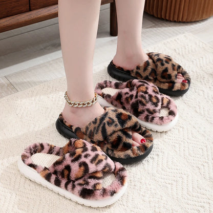 2023 Autumn Winter New Women Home Slippers Open-Toe Cross Band Linen Soled Indoor Slides Linen Soled Non-Slip Bathroom Slippers