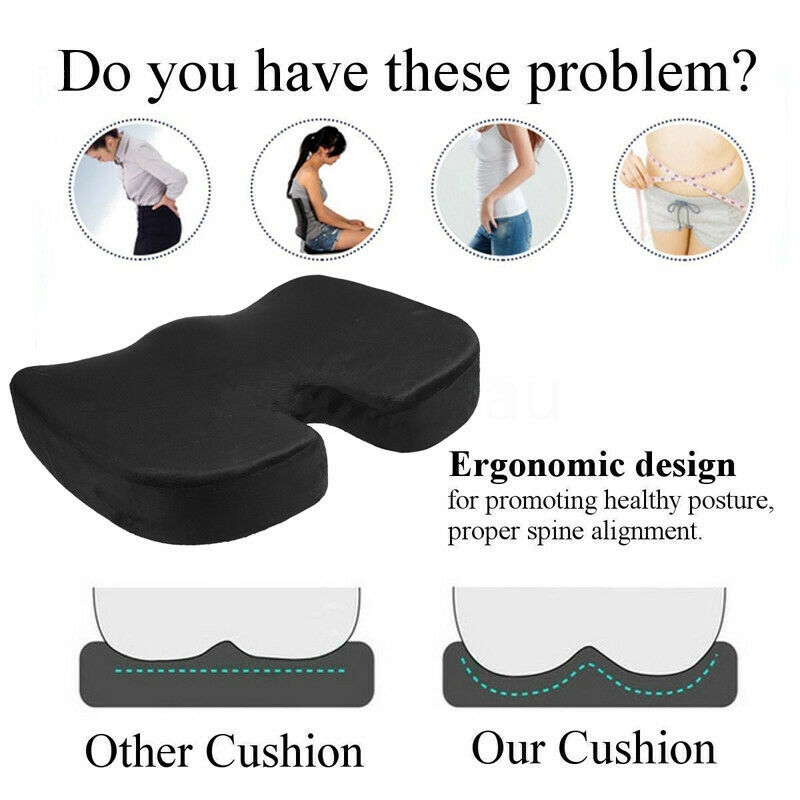 HealthyLife™ Pressure Relief Seat Cushion Back Pain Orthopedic Therapy Car Office Chair Wheelchair Support Tailbone Sciatica Relief