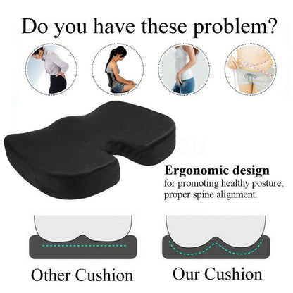 HealthyLife™ Pressure Relief Seat Cushion Back Pain Orthopedic Therapy Car Office Chair Wheelchair Support Tailbone Sciatica Relief