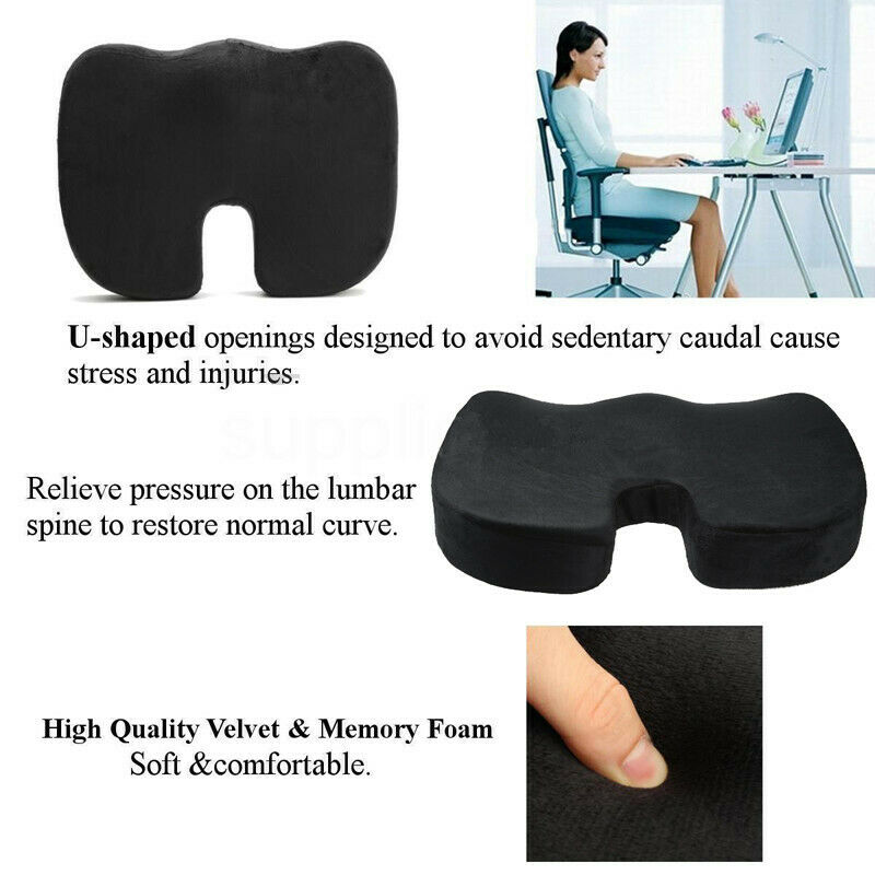 HealthyLife™ Pressure Relief Seat Cushion Back Pain Orthopedic Therapy Car Office Chair Wheelchair Support Tailbone Sciatica Relief